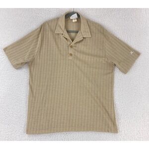 Hobie Brown Stripe Short Sleeve Polo Shirt Mens VTG Made In USA Casual Size XL‎